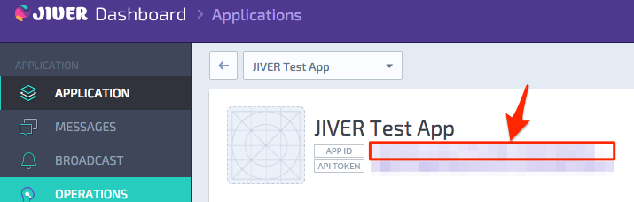 APP ID on JIVER Dashboard